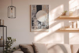 Paul Sinus Wandbild in 40x60cm Moon Void – Abstrakte Kunst mit hellem Vollmondmotiv und dynamischer Strukturkomposition