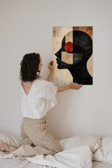 Paul Sinus 60x90cm Wandbild Black Vision – Ausdrucksstarkes Kopfprofil in moderner Abstraktion auf Leinwand Holzrahmen