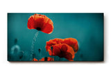 Sinus Art Wandbild 120x80cm Leuchtende Mohnblüten heben sich kontrastreich vom dunklen Hintergrund ab