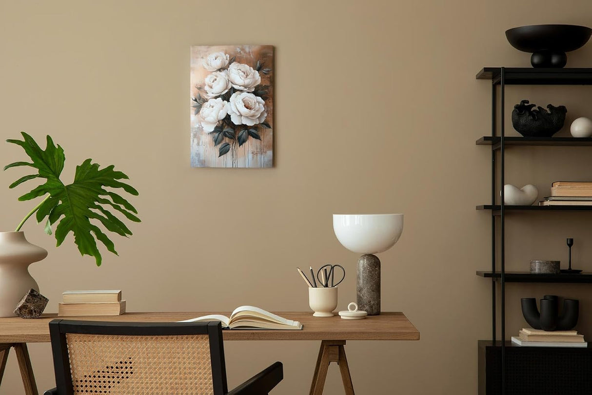 Paul Sinus 60x90cm Wandbild Rosenpracht in Beige – Eindrucksvolle Blütenvielfalt mit stilvoller Blume