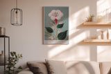Paul Sinus Wandbild in 40x60cm The Spotted Bloom Botanische Illustration einer weißen Blüte mit roten Punkten und grünen Blättern