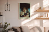 Paul Sinus Wandbild in 40x60cm The Heart Thief Porträt einer Frau mit entschlossenem Blick, die eine Pistole direkt auf den Betrachter richtet