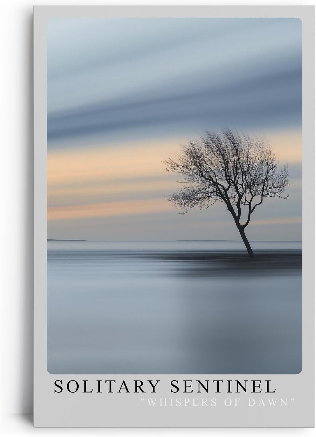 Paul Sinus Leinwandbild 40x60cm minimalistische Landschaft mit einsamem Baum und sanften Farbverläufen, beruhigende Wandkunst