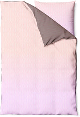 Sinus Art Bettwäsche 135x200 cm + 80x80 cm – Moderne Wendebettwäsche in Rosé und Flieder mit feinem Linienmuster – pflegeleicht und mit Reißverschluss