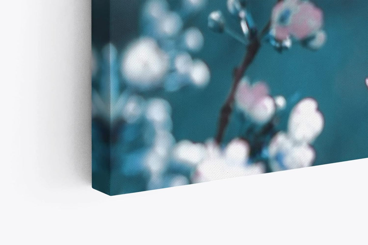 Paul Sinus Wandbild 120x80cm Frühling Baumblüten weiße Blüten Zweige Blau
