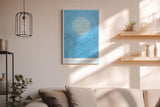 Paul Sinus Wandbild in 40x60cm Vogelschwarm vor großem Mond auf blauem Himmel