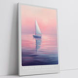 Paul Sinus Leinwandbild 60x90cm traumhafte Segelboot-Szene in sanften Pastellfarben, beruhigende Wandkunst mit meditativer Atmosphäre