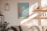 Paul Sinus Wandbild in 40x60cm The Branch of Dreams Traumhafte Landschaft mit Vögeln auf Zweigen vor großem Mond in pastellfarbenem Himmel