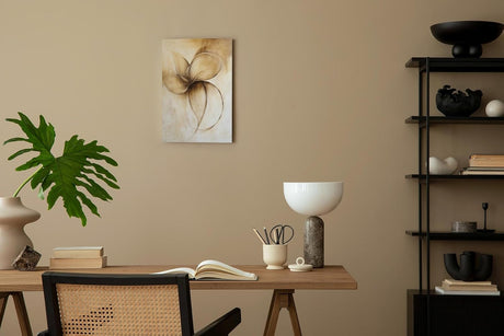 Paul Sinus 60x90cm Wandbild Tanz der Blüten in Beige – Schwungvolle Leichtigkeit mit moderner Blume