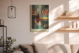 Paul Sinus Wandbild in 40x60cm New York, USA Impressionistische Stadtansicht mit Frau im roten Mantel inmitten des nächtlichen Times Square
