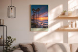 Paul Sinus Wandbild in 40x60cm Coastline Serenade mit Sonnenuntergang und Palmen am ruhigen Strand für harmonische Wandgestaltung