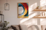 Paul Sinus Wandbild in 40x60cm The Circle of Momentum – Dynamischer Farbkreis in Rot, Gelb, Blau und Weiß
