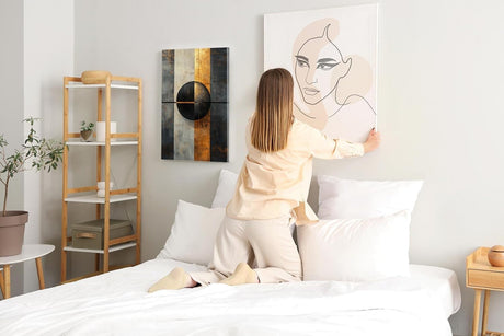 Paul Sinus 60x90cm Wandbild Goldkraft Vision – Powerdesign mit Fokuskunstwerk aus Geometrie und urbaner Eleganz