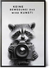 Paul Sinus Poster/Leinwandbild/Rahmenoption Lustiges Waschbärbild – Witzige Klo-Deko fürs Gäste-WC – Perfekt für Humorvolle