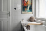 Paul Sinus Leinwandbild 80x120cm Hamburg Harbor Lights – Farbenfrohe Hafenszene mit historischen Gebäuden, Spiegelungen im Wasser