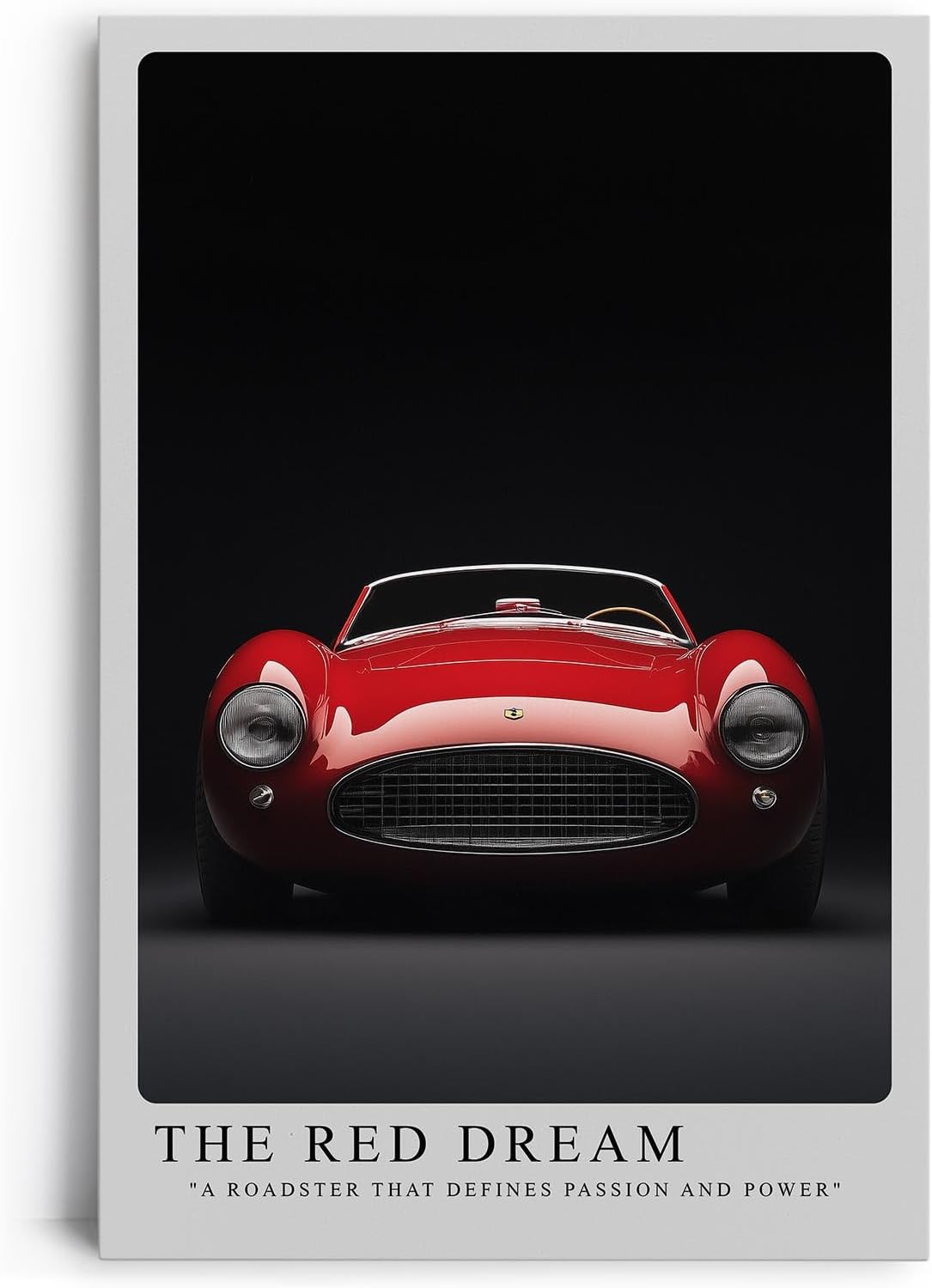 Paul Sinus Leinwandbild 80x120cm The Red Dream Klassischer Roadster Leidenschaft und Kraft Zeitlose Automobilkunst Dynamische Eleganz