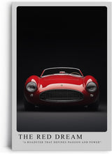 Paul Sinus Leinwandbild 80x120cm The Red Dream Klassischer Roadster Leidenschaft und Kraft Zeitlose Automobilkunst Dynamische Eleganz