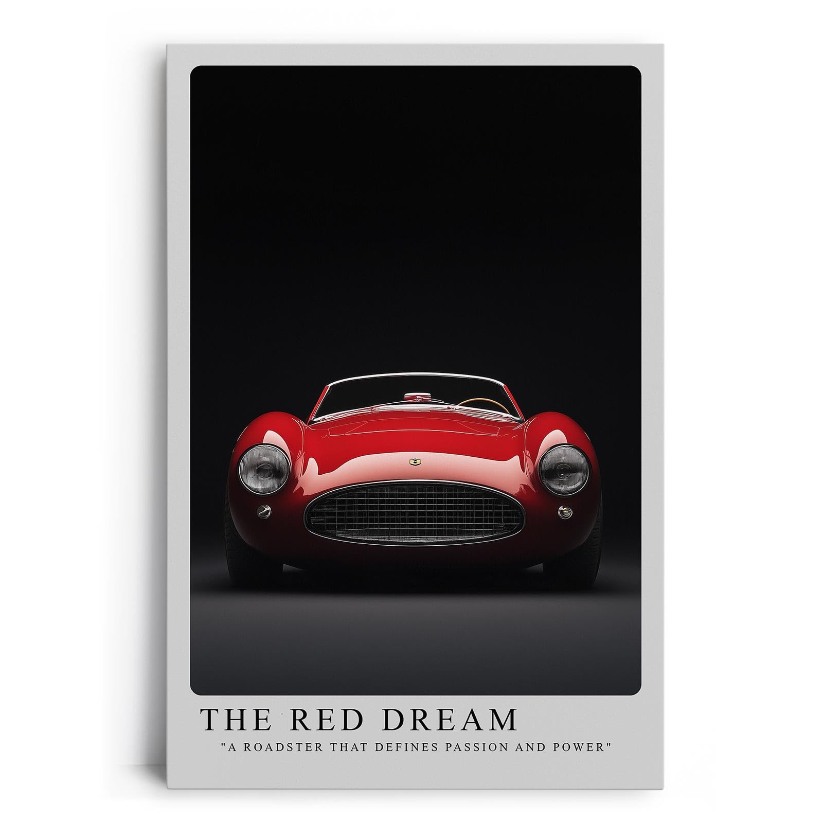 Paul Sinus Leinwandbild 80x120cm The Red Dream Klassischer Roadster Leidenschaft und Kraft Zeitlose Automobilkunst Dynamische Eleganz