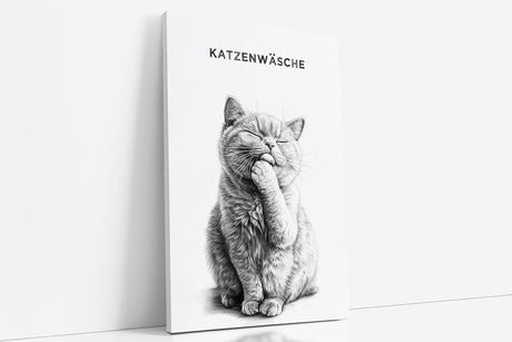 Paul Sinus Poster/Leinwandbild/Rahmenoption Lustiges Katzenbild – Witzige Klo-Deko fürs Badezimmer – Perfekt fürs Gäste-WC
