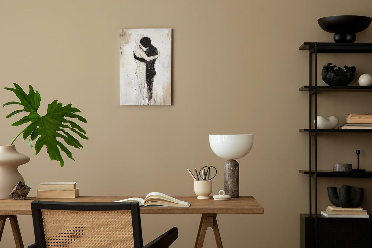 Paul Sinus 60x90cm Wandbild Umarmung der Gegensätze – Kraftvolles Fokuskunstwerk über Nähe und Dualität in Perfektion