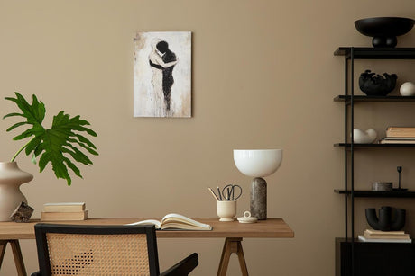Paul Sinus 60x90cm Wandbild Umarmung der Gegensätze – Kraftvolles Fokuskunstwerk über Nähe und Dualität in Perfektion