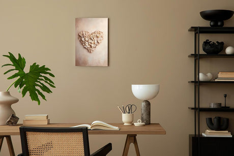 Paul Sinus 60x90cm Wandbild Herz aus Rosenblättern – Romantische Wandpoesie mit natürlicher Blume