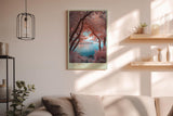 Paul Sinus Wandbild in 40x60cm The Secret Lake – Pastellfarbene Baumlandschaft am See mit romantischem Flair, verträumte Naturkulisse in sanften Tönen