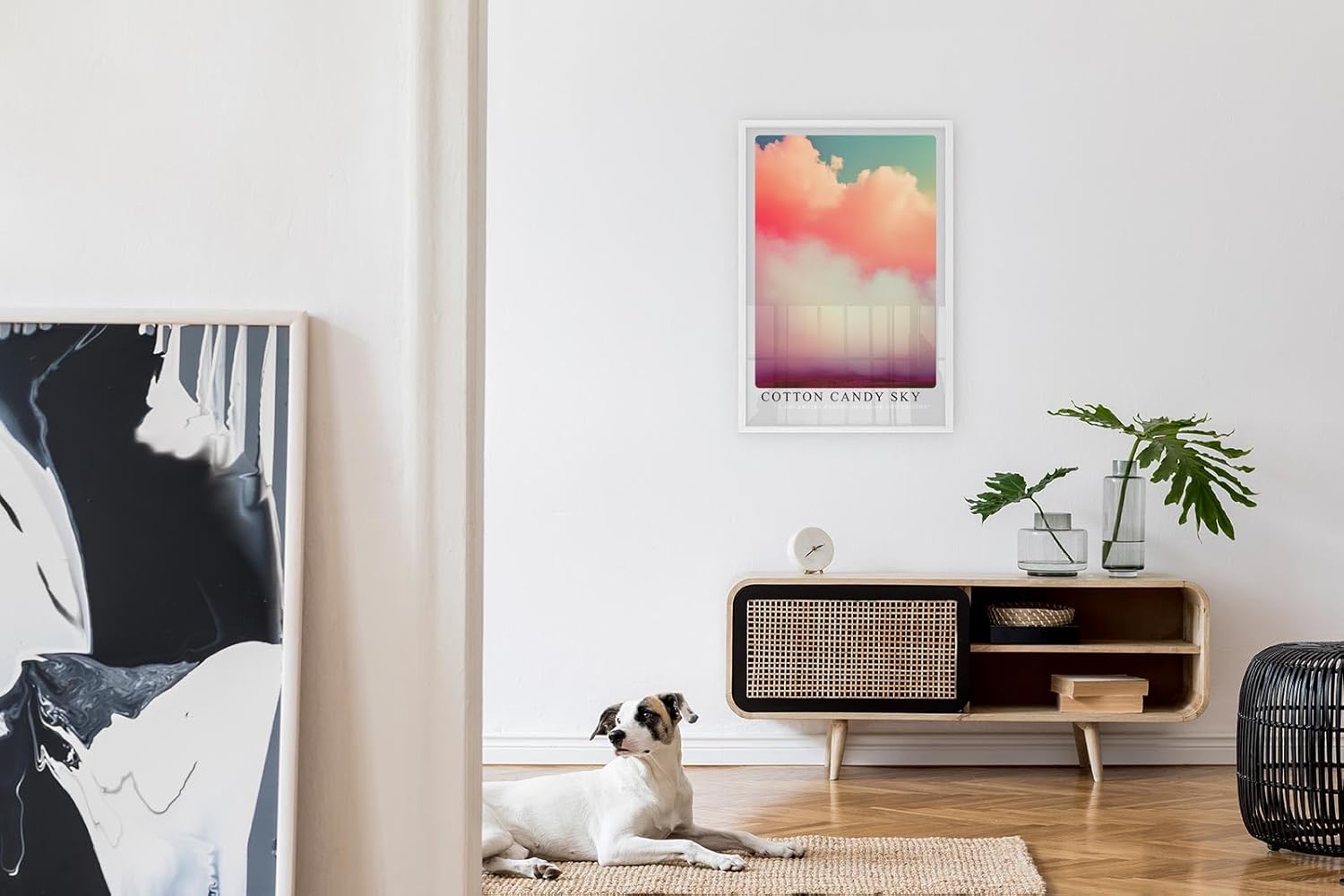 Paul Sinus Leinwandbild 80x120cm verträumte Wolkenformation in leuchtenden Pastelltönen, faszinierende Wandkunst mit surrealem Farbverlauf