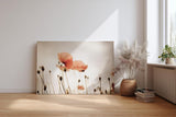 Sinus Art Wandbild 120x80cm Filigrane Mohnblumen vor hellem Hintergrund in minimalistischem Stil – leicht und poetisch