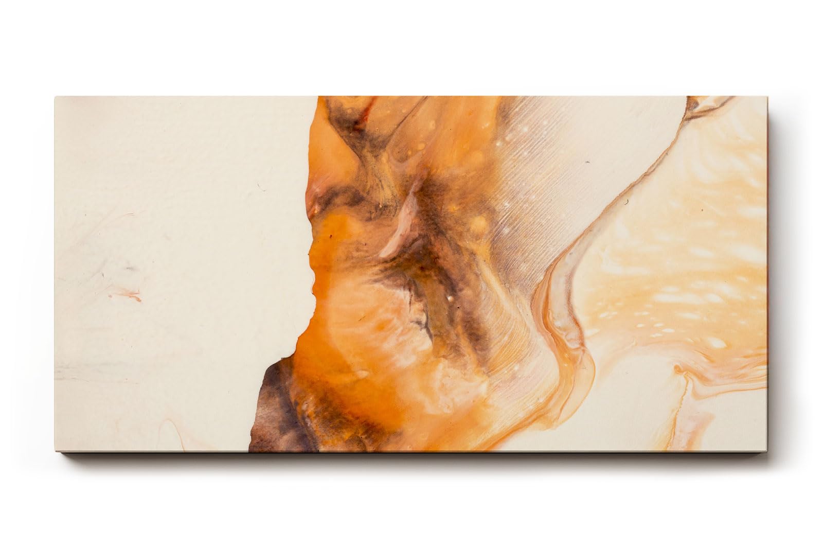 Sinus Art Wandbild 120x80cm Fließende Formen und warme Orangetöne auf hellem Grund mit künstlerischem Ausdruck