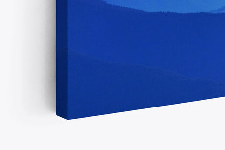 Paul Sinus Wandbild 120x80cm Gebirge Berge Blau Rot Sonnenstrahlen Bergkette