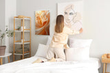 Paul Sinus 60x90cm Wandbild Fließende Blütenseide in Apricot – Sinnliche Wandkunst mit floraler Tiefe Blume