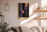 Paul Sinus Wandbild in 40x60cm The Kiss Between Stars – abstrakte Silhouetten im kosmischen Lichtspiel, kunstvolle Darstellung von Nähe und Universum