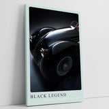 Paul Sinus Leinwandbild 80x120cm Leinwandbild Black Legend klassische Automobilkunst zeitlose Eleganz glänzende Perfektion stilvolle Ästhetik Luxusauto