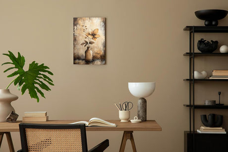 Paul Sinus 60x90cm Wandbild Poesie der Blüte – Vintage-Flair und florale Eleganz in Braun als stilvolles Naturmotiv mit Tiefe