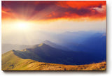 Sinus Art Wandbild 120x80cm Imposanter Sonnenaufgang mit leuchtendem Horizont und tiefer Perspektive