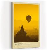 Paul Sinus Kunstdruck 40x60cm Bagan – Heißluftballon über buddhistischen Tempeln bei Sonnenaufgang
