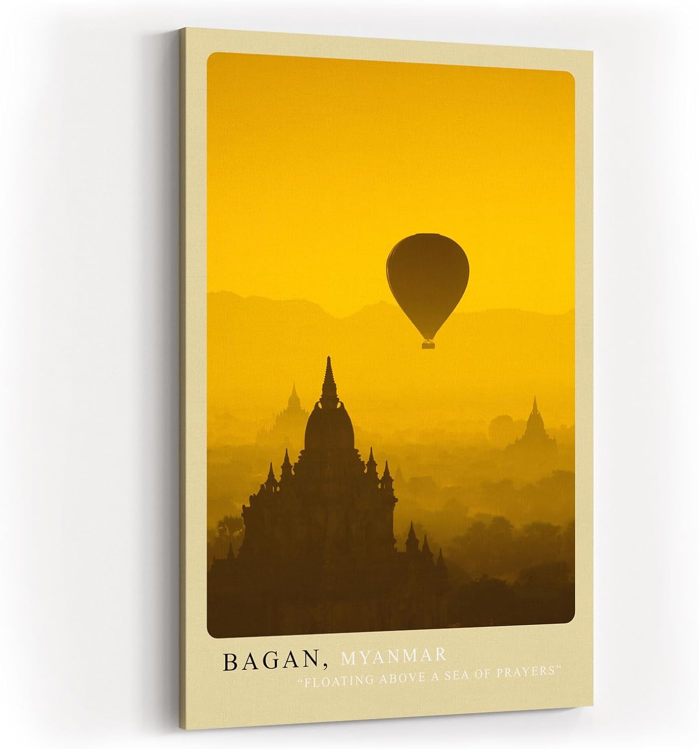 Paul Sinus Kunstdruck 40x60cm Bagan – Heißluftballon über buddhistischen Tempeln bei Sonnenaufgang