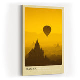 Paul Sinus Kunstdruck 40x60cm Bagan – Heißluftballon über buddhistischen Tempeln bei Sonnenaufgang