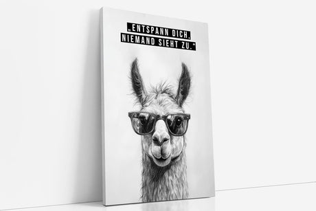 Paul Sinus Poster/Leinwandbild/Rahmenoption Lustiges Lamabild – Coole Klo-Deko fürs Gäste-WC – Perfekt für Humorvolle