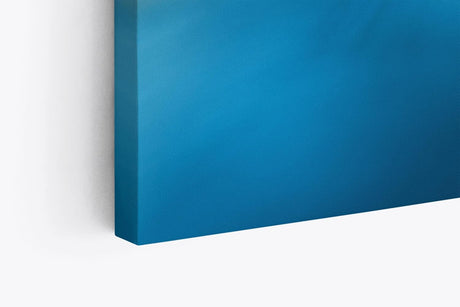 Paul Sinus Wandbild 120x80cm Wassertropfen auf Feder Blau Makrofotografie Türkis
