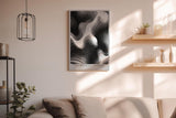 Paul Sinus Wandbild in 40x60cm The Depth of Contrast – Schwarz-weiße Reliefstruktur mit fließenden, organischen Linien und starker Licht-Schatten-Wirkung