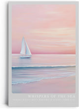 Paul Sinus Leinwandbild 60x90cm verträumte Segelboot-Szene mit sanften Pastelltönen, beruhigende Wandkunst mit ruhigem Meer und romantischer Atmosphäre