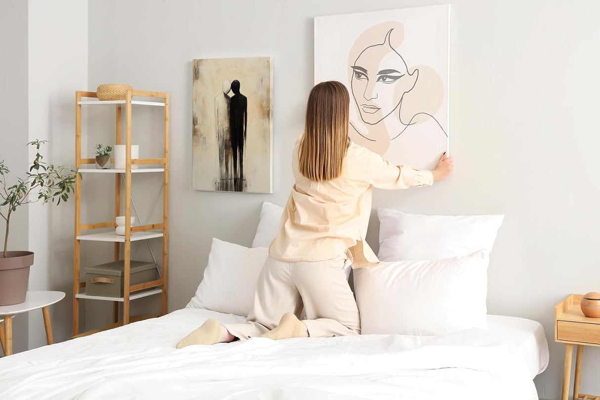Paul Sinus 60x90cm Wandbild Tiefe Harmonie – Ausdrucksstarkes Kunstwerk zweier Figuren als Symbol für Einheit und Gleichgewicht