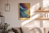 Paul Sinus Wandbild in 40x60cm The Color Cascade – Abstrakte Farbkaskade in Blau-, Gelb-, Pinkund Rottönen
