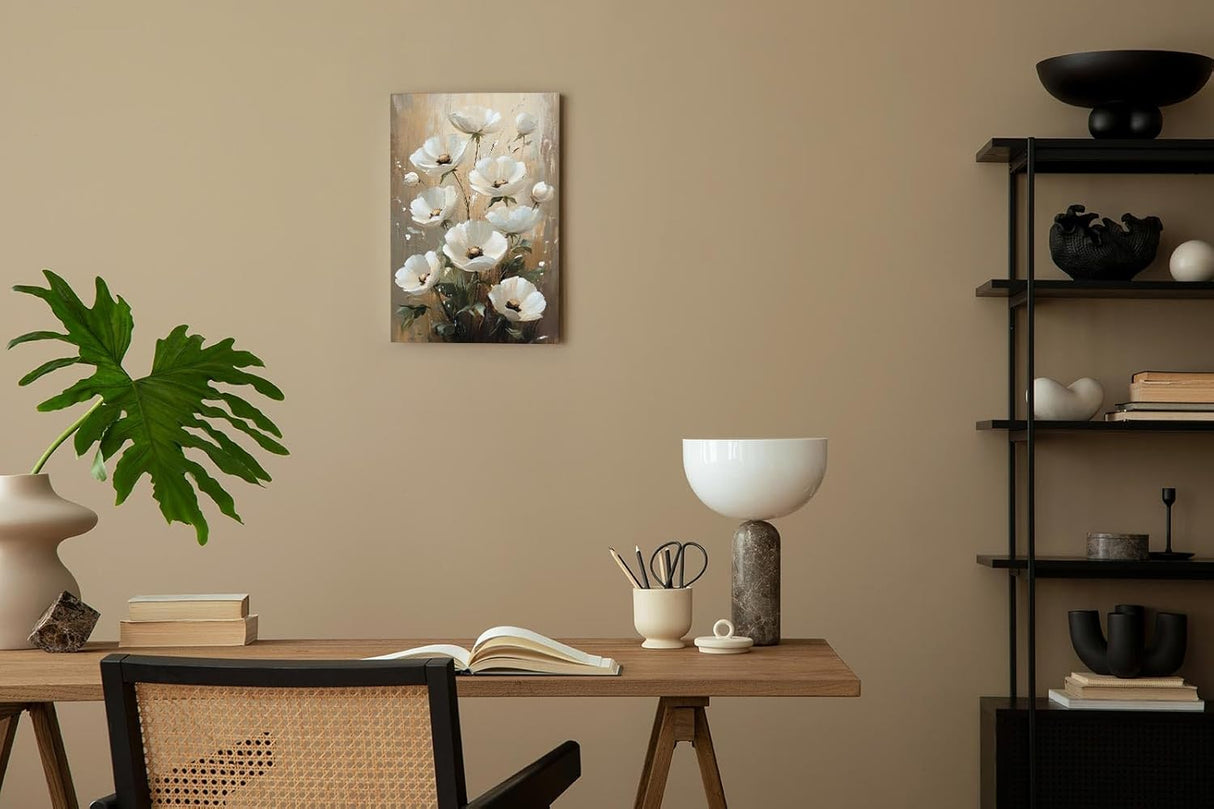 Paul Sinus 60x90cm Wandbild Blütenreigen in Beige – Harmonische Naturpracht mit stilvoller Blume