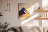 Paul Sinus Wandbild in 40x60cm The Golden Ascent – Minimalistische Dünenlandschaft in goldenen und blauen Tönen für stilvolle Raumgestaltung
