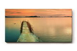 Sinus Art Wandbild 120x80cm Der verfallene Holzsteg führt ins ruhige Wasser und lädt zur inneren Einkehr ein