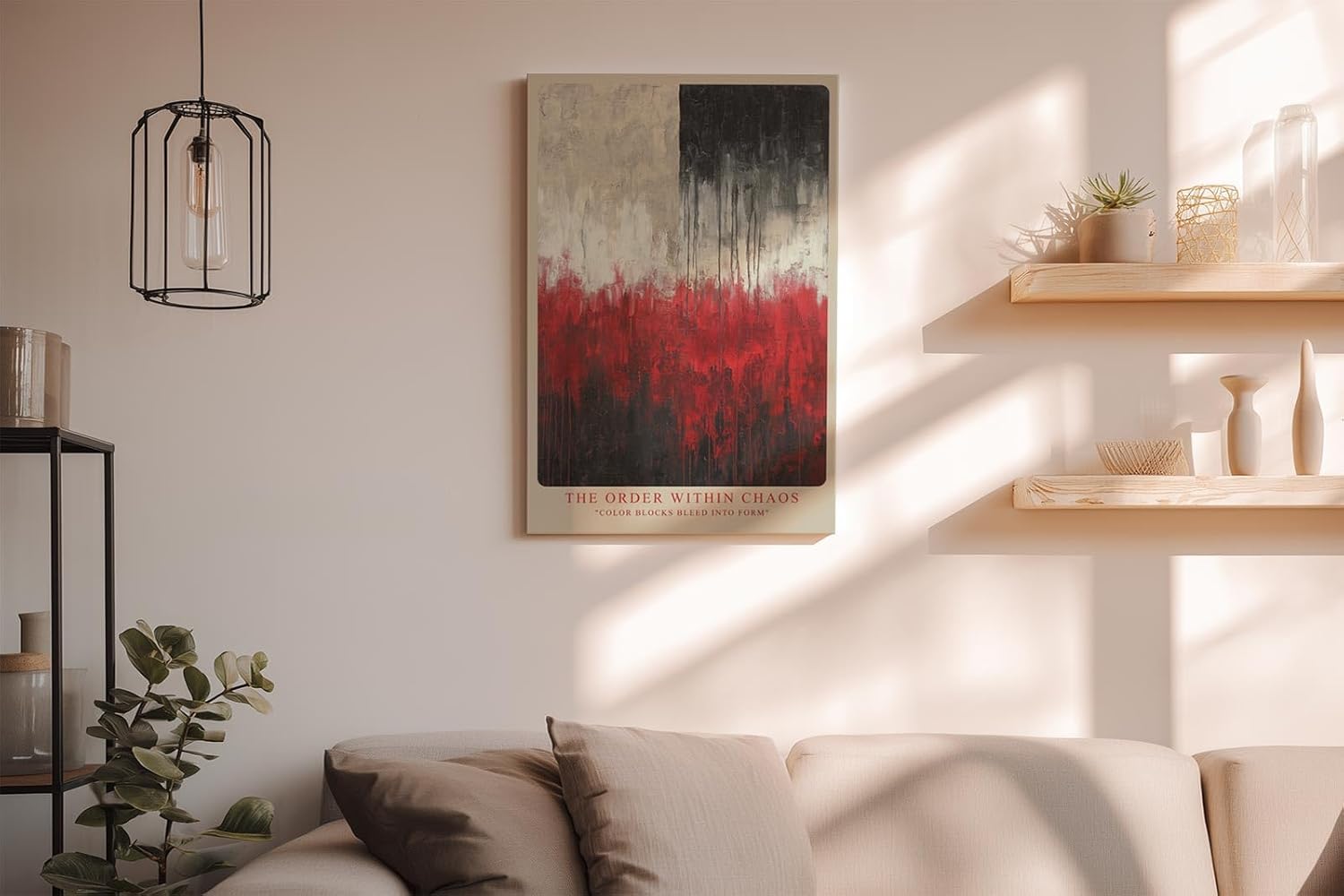 Paul Sinus Wandbild in 40x60cm The Order Within Chaos – Ausdrucksstarkes Kunstwerk mit klaren Farbblöcken und vertikaler Linienstruktur