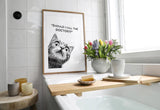Paul Sinus Poster/Leinwandbild/Rahmenoption Lustiges Katzenbild – Witzige Klo-Deko fürs Gäste-WC – Perfekt für Humorvolle
